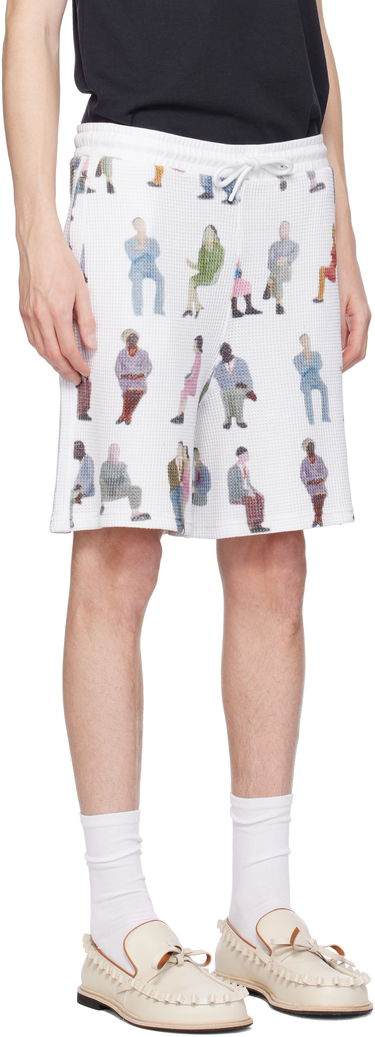 Kratke hlače JW Anderson JW Anderson Printed Waffle Shorts Bela | JR0054-PG1737, 1