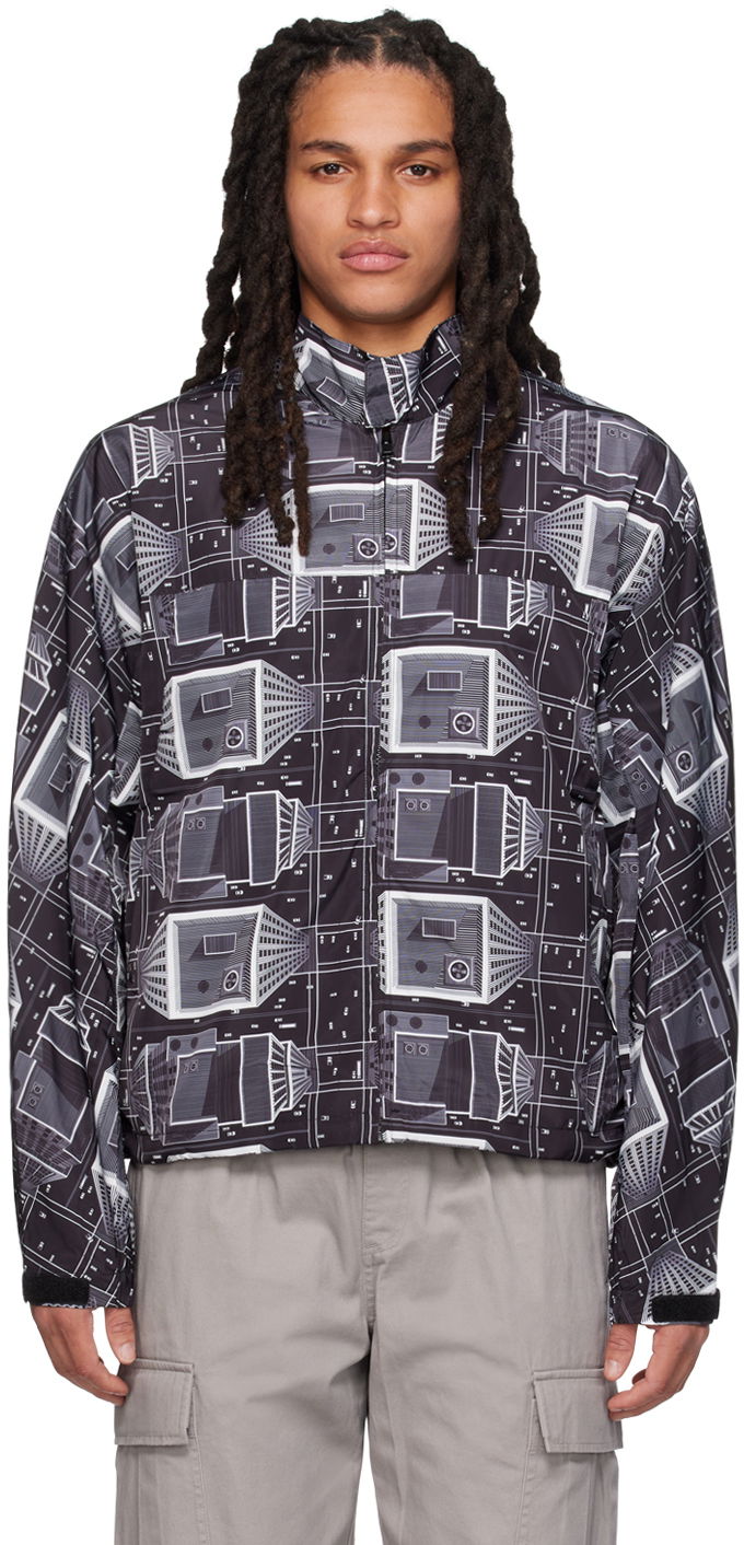 Vetrovka BILLIONAIRE BOYS CLUB Skyscraper Print Jacket Črna | B23114