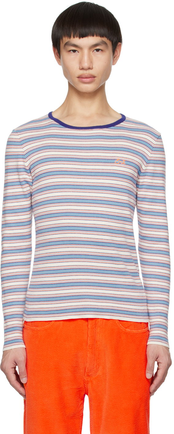 Majica ERL ERL Striped Embroidered Long Sleeve T-Shirt Večbarvna | ERL06N006