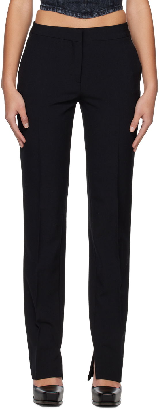 Hlače Stella McCartney Stella McCartney Straight-Leg Trousers Črna | 6400743AU701