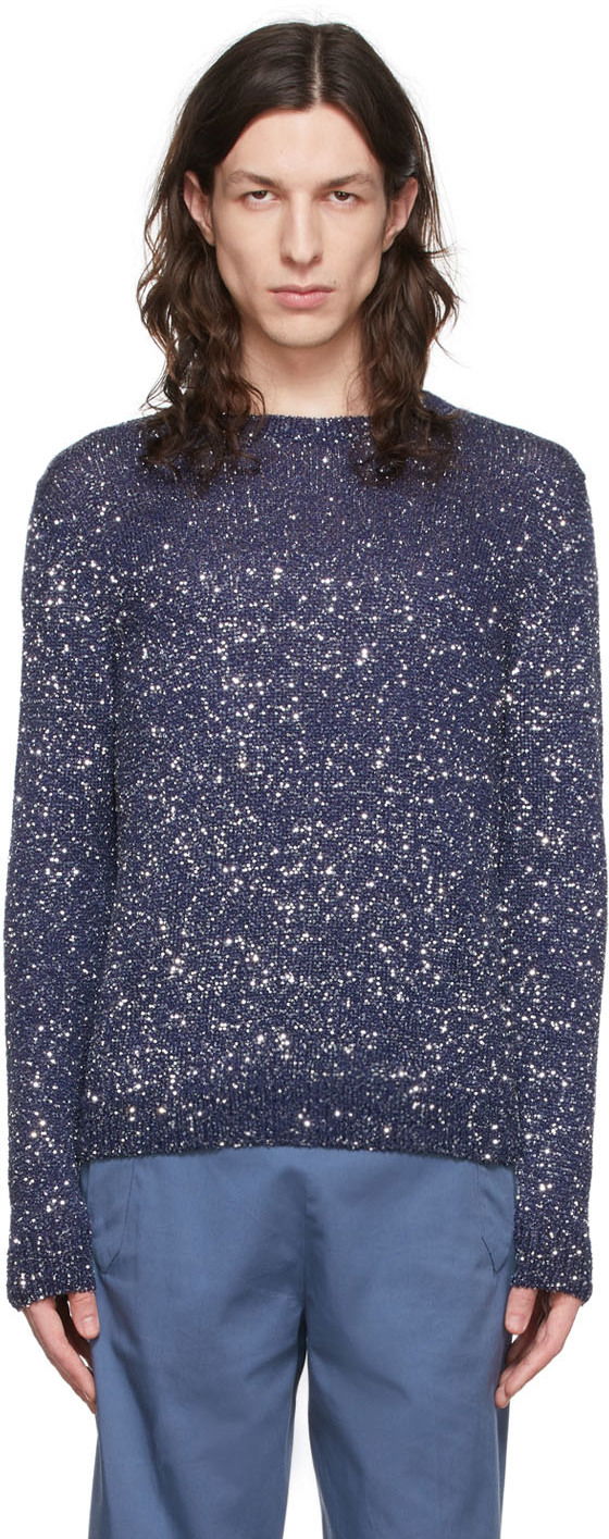 Pleteni pulover Stella McCartney Stella McCartney Sequin Knit Sweater Modra | 6K00683S7255
