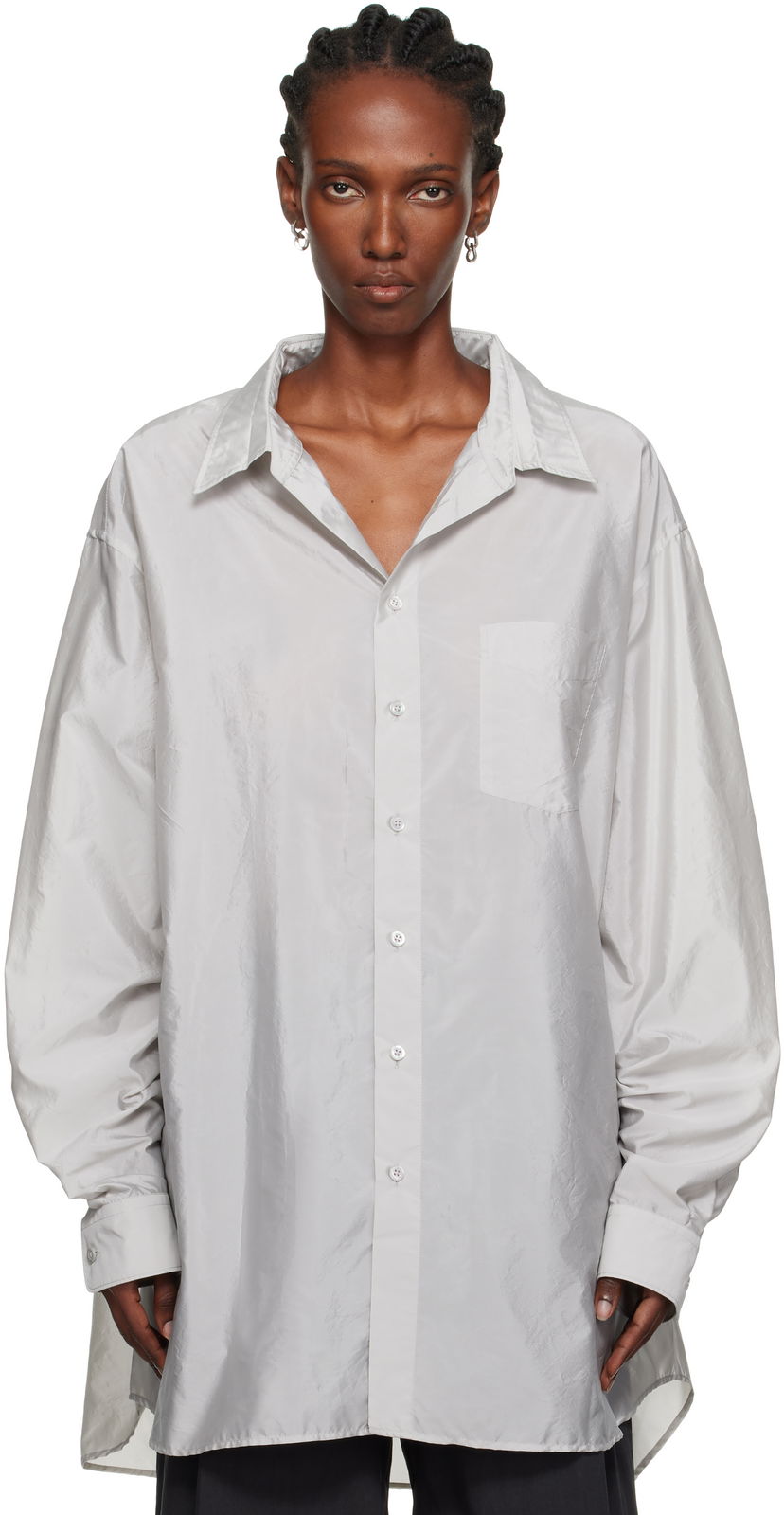 Srajce Maison Margiela Maison Margiela Long-Sleeve Button-Down Shirt Siva | S51DT0025 M35350