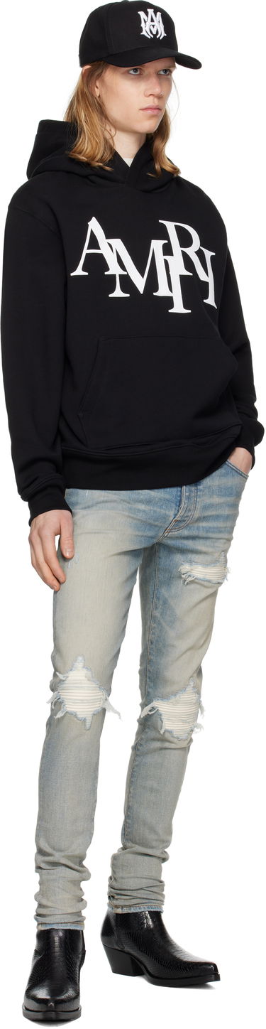 Pulover AMIRI Staggered Logo Print Hoodie Črna | AMJYHD1094, 3