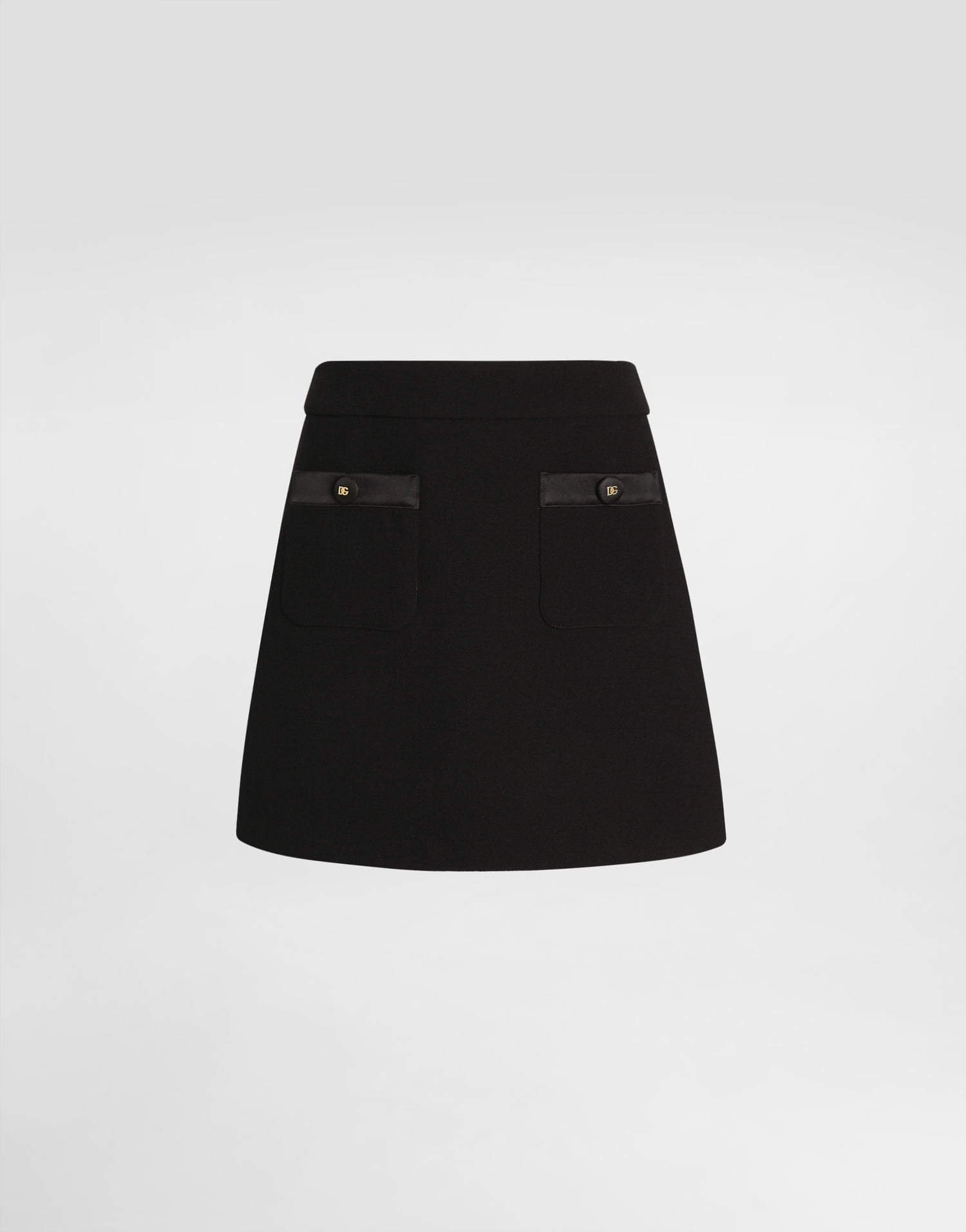 Krila Dolce & Gabbana Dolce & Gabbana A-Line Wool Crepe Miniskirt Črna | F4CYTTFU2TZN0000, 0