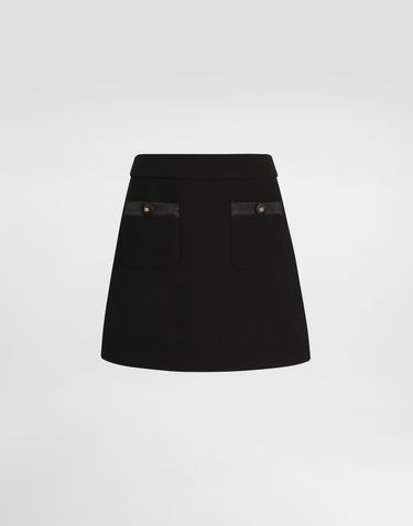 Krila Dolce & Gabbana Dolce & Gabbana A-Line Wool Crepe Miniskirt Črna | F4CYTTFU2TZN0000, 0