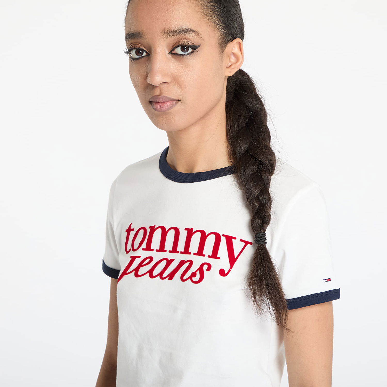 Krop-top Tommy Hilfiger Tommy Jeans Slim Script T-Shirt Bela | DW0DW20631 YBL, 1
