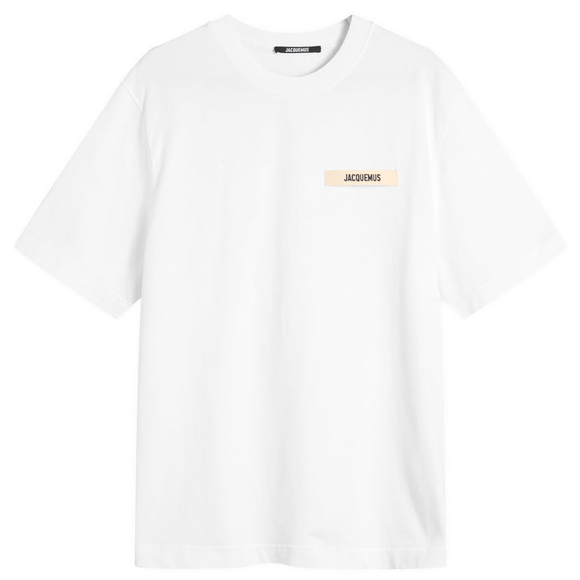 Majica Jacquemus Jacquemus Grosgrain Logo T-Shirt, Size Large Bela | 25HTSM00133AJ00226-100
