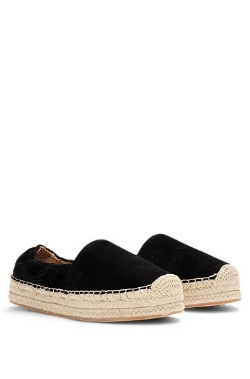 Nega čevljev BOSS Suede Espadrilles Črna | 50542344