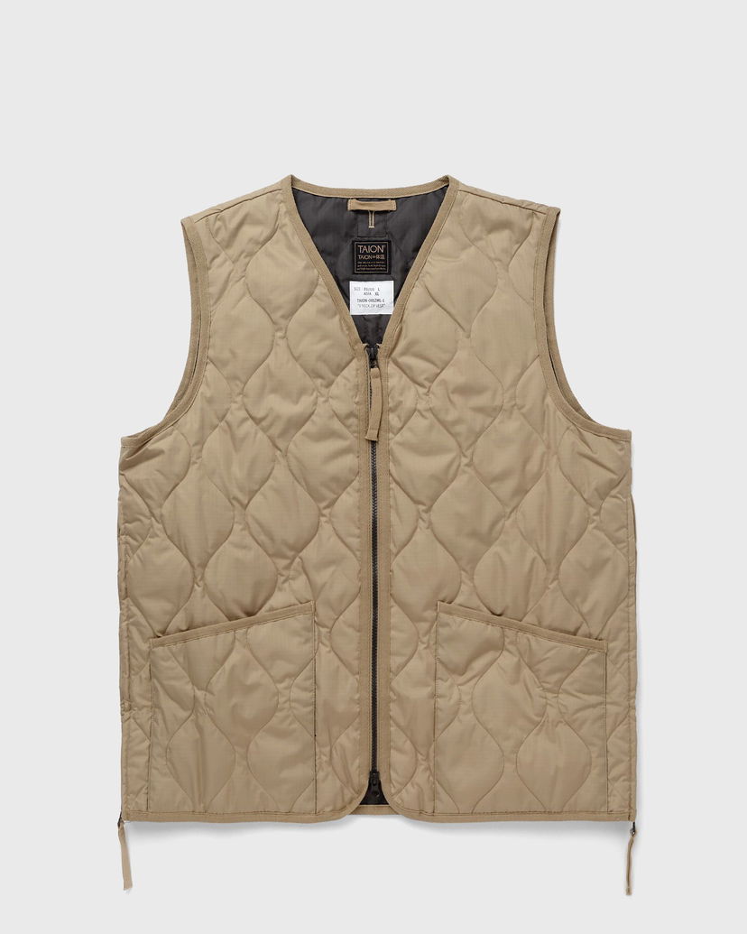 Telovnik TAION MILITARY ZIP V NECK DOWN VEST Rjava | TAION-001ZML-1-COYOTE