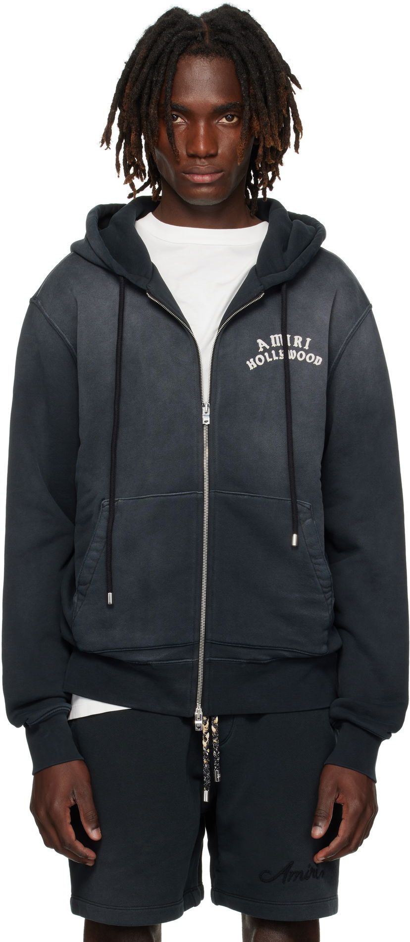 Pulover AMIRI AMIRI Hollywood Zip Hoodie Črna | AMJYHD1132