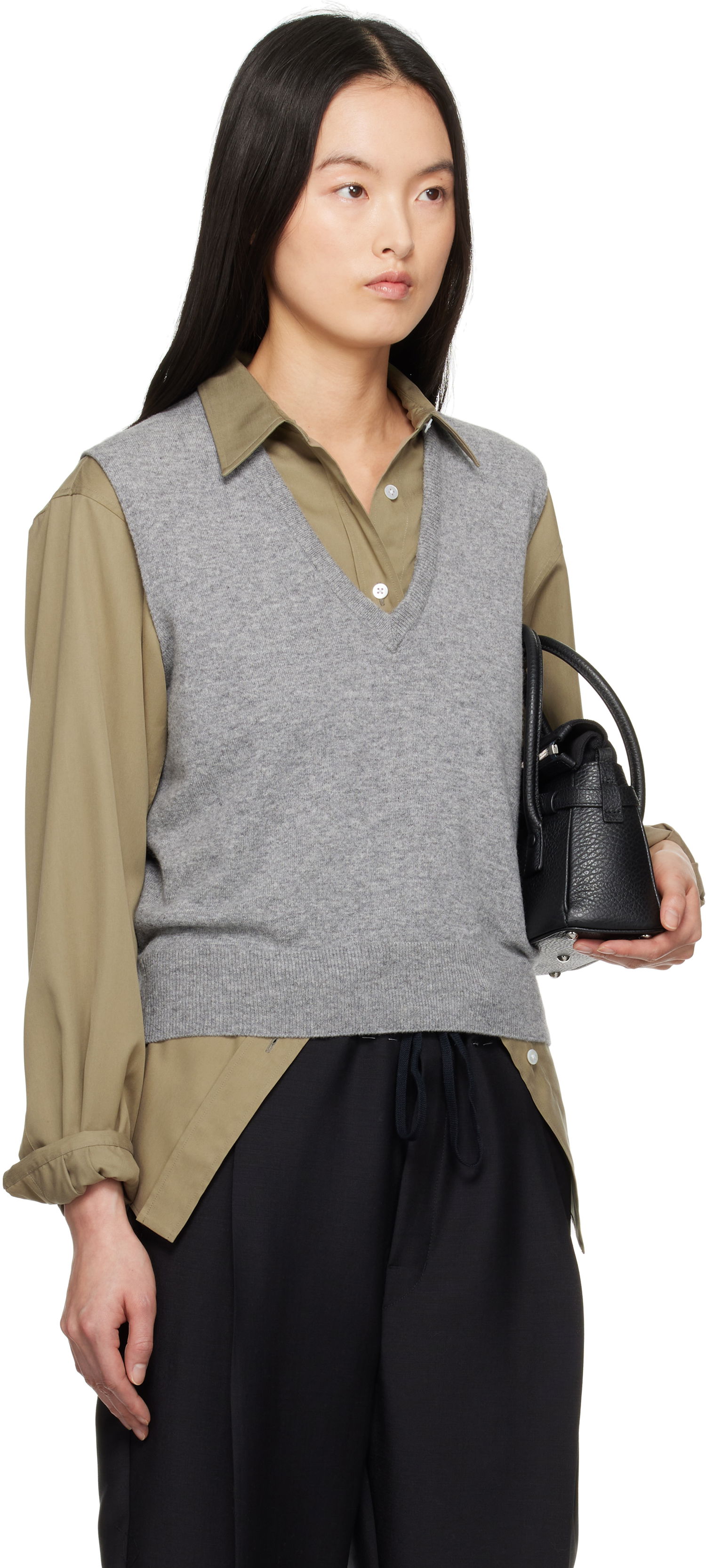 Pleteni pulover Maison Margiela Maison Margiela Knit Vest Siva | S51FB0077 M13090, 1