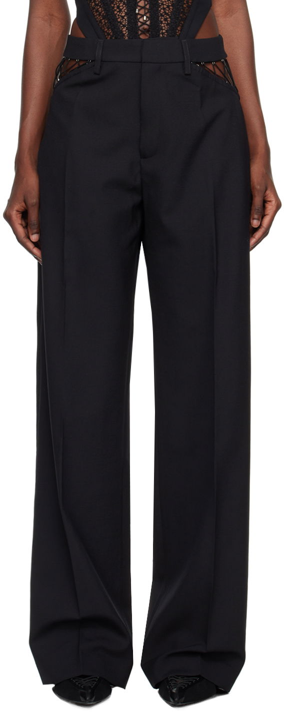 Hlače Dion Lee Picot Detail High-Waisted Trousers Črna | C2151P23, 0