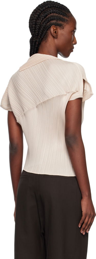 Majice in brezrokavniki Pleats Please Issey Miyake Pleats Please Issey Miyake Pleated Asymmetric Leap Top Bež | PP58JK461, 2