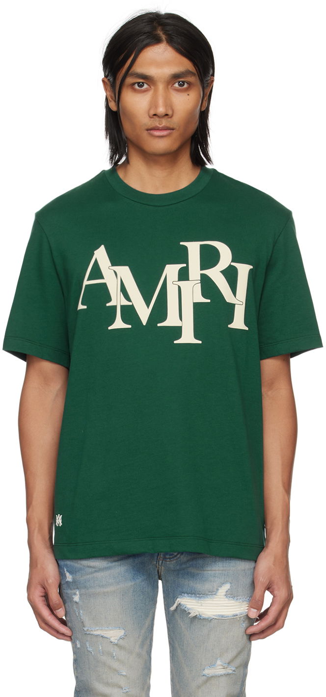 Majica AMIRI Staggered T-Shirt Zelena | PS24MJL015