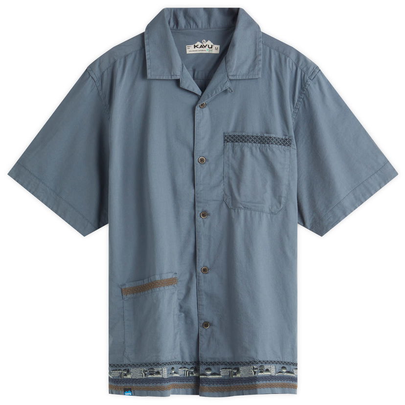 Srajce KAVU Camp Collar Vacation Shirt Modra | 5262-2044
