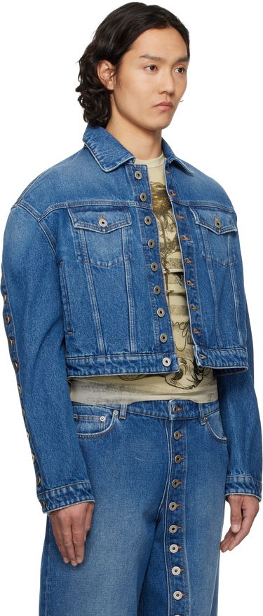 Jakna Jean Paul Gaultier Jean Paul Gaultier 'The Buttoned' Cropped Denim Jacket Modra | 25/34-U-VE092-D013-57, 1