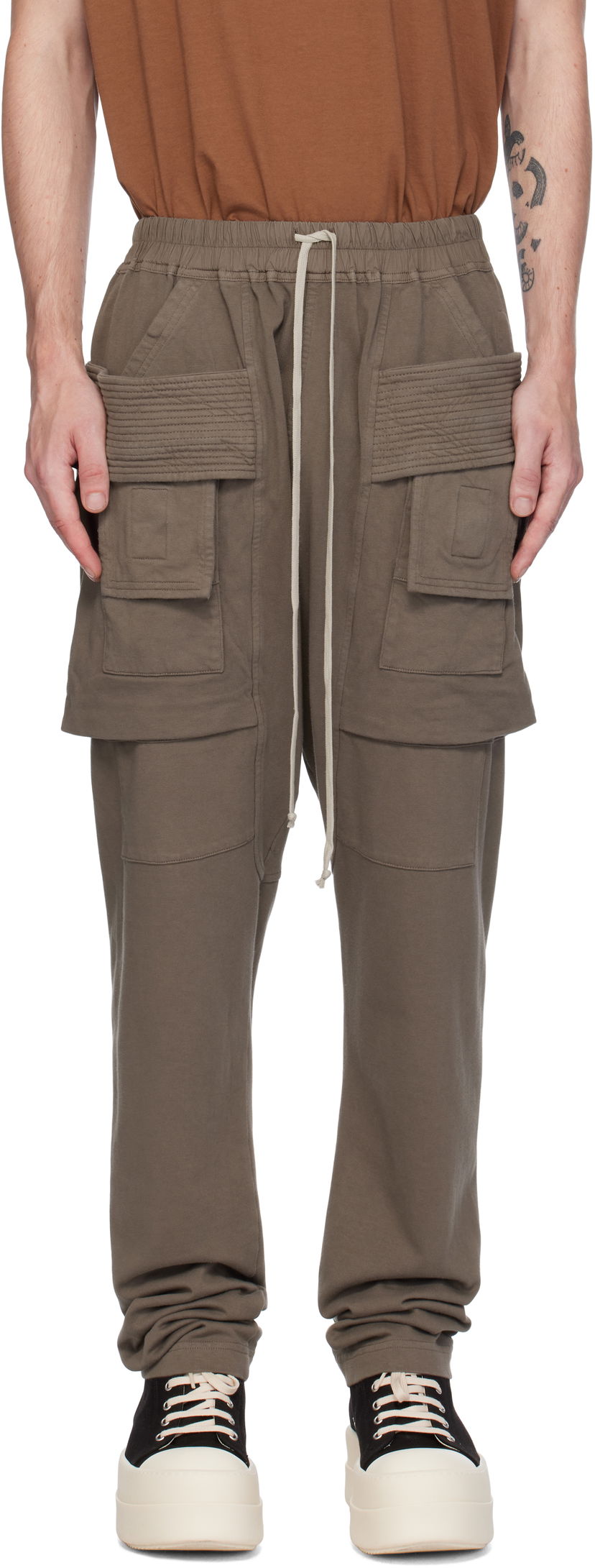 Cargo hlače Rick Owens Rick Owens DRKSHDW Porterville Creatch Drawstring Cargo Pants Zelena | DU02D2376 RIG