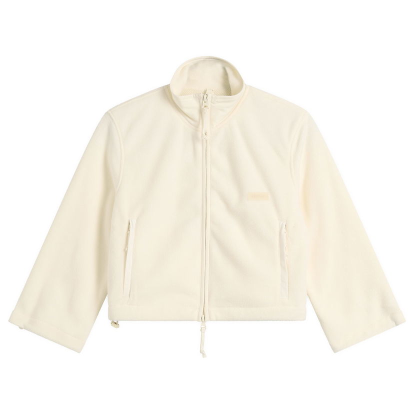 Jakna SKIMS Fleece Lounge Shrunken Zip Up Jacket Bež | ZU-ZUP-9935W-ECU