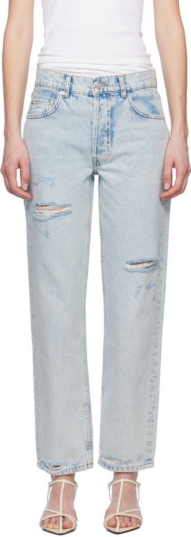 Kavbojke Anine Bing Anine Bing Kate Distressed Straight-Leg Jeans Modra | A-06-10615-WHD24, 0