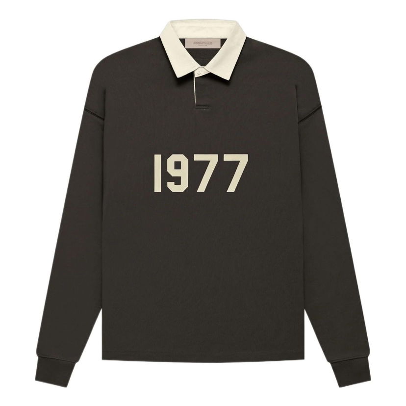 Polo majica Fear of God Essentials FW22 Henley Rugby Polo Črna | FOG-FW22-366