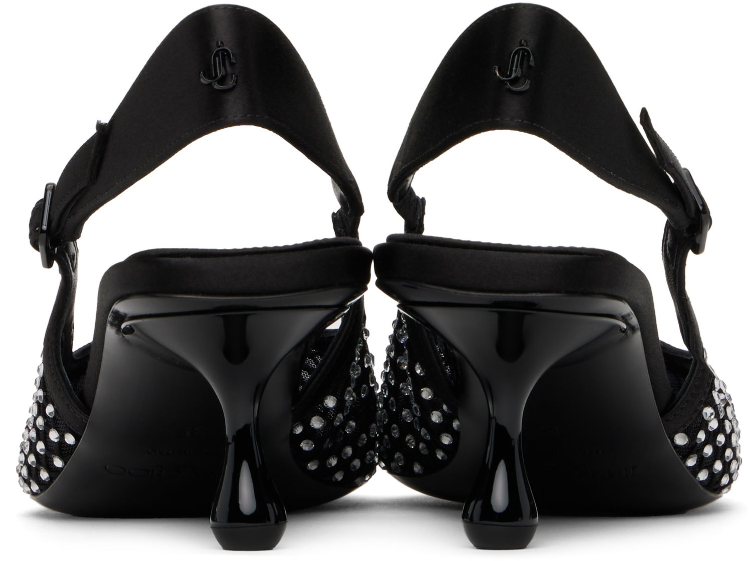 Superge in čevlji Jimmy Choo Jimmy Choo Amel 50 Crystal Slingback Heels Črna | AMEL 50 QHS, 1