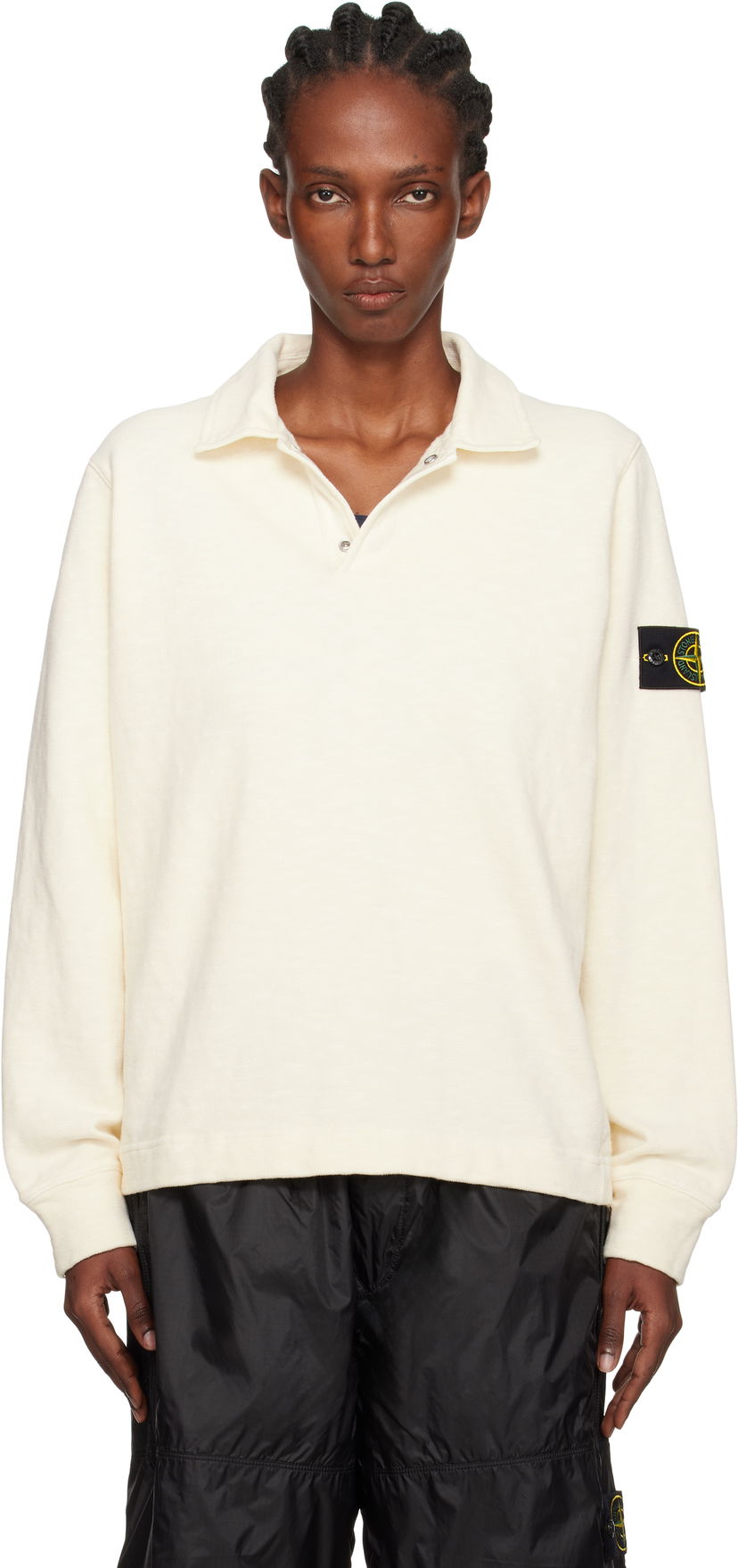 Polo majica Stone Island Stone Island Brushed Cotton Jersey Polo Bela | K2S15 6100054 S0238