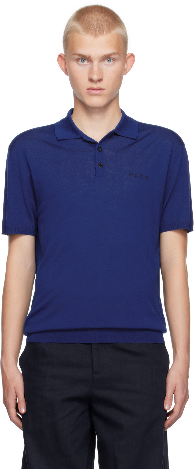 Polo majica Marni Logo Polo Modra | POMG0061E0 UFW531