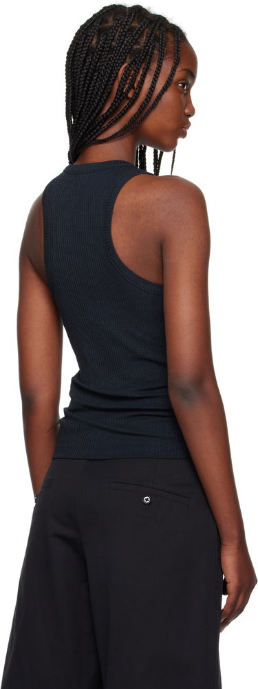 Majica brez rokavov MAISON KITSUNÉ Maison Kitsuné Baby Fox Patch Ribbed Tank Top Mornarica | OW00604KJ0134, 2