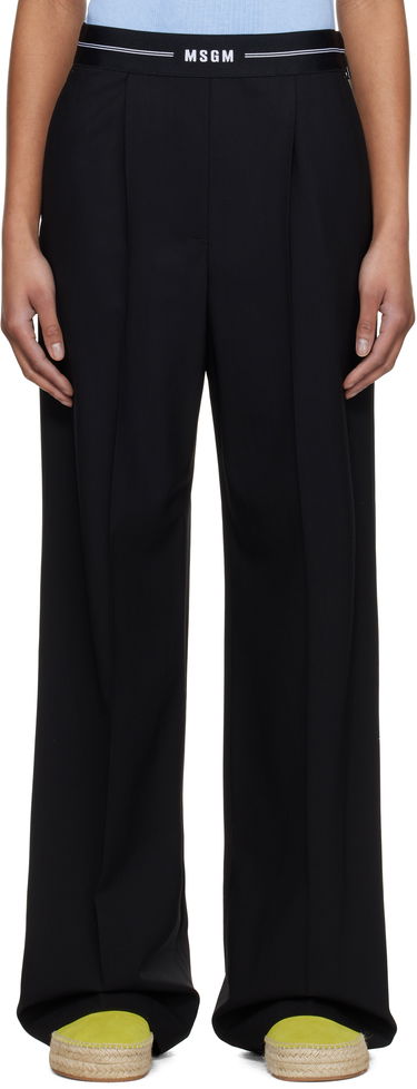 Hlače MSGM MSGM Pleated Trousers Črna | 3841MDP14 257127, 0