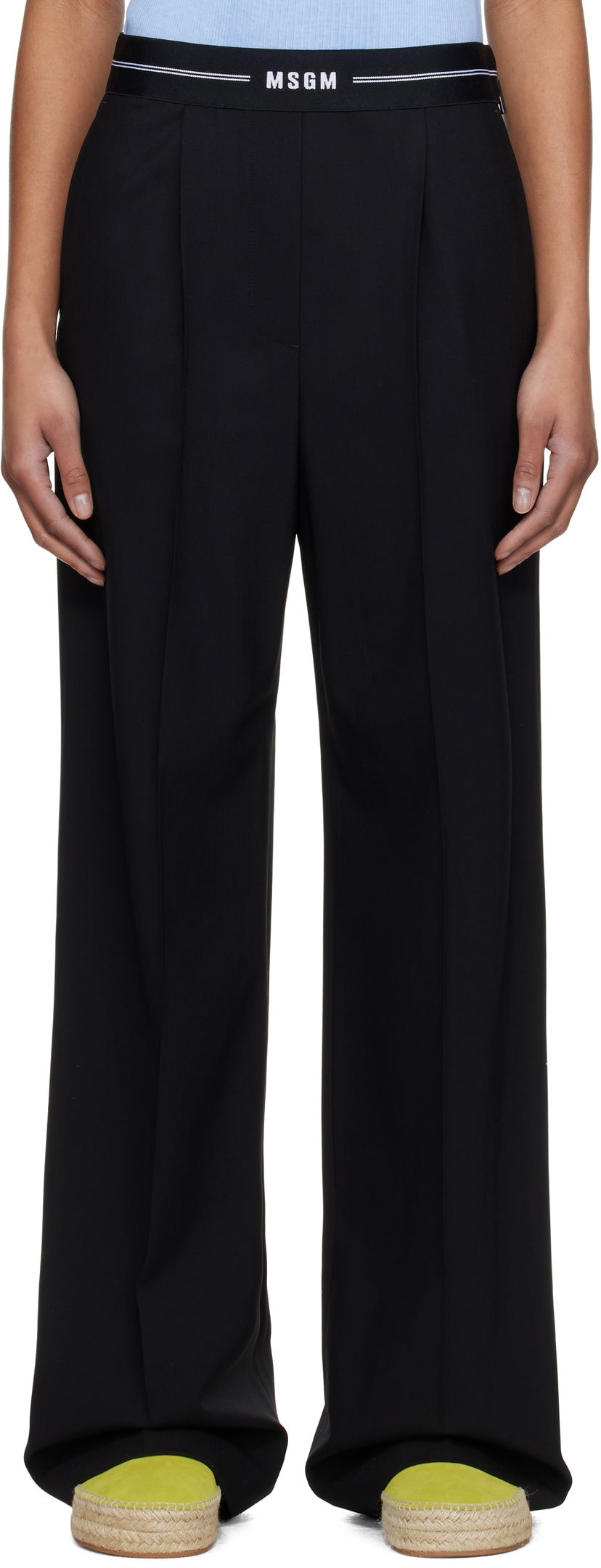 Hlače MSGM MSGM Pleated Trousers Črna | 3841MDP14 257127