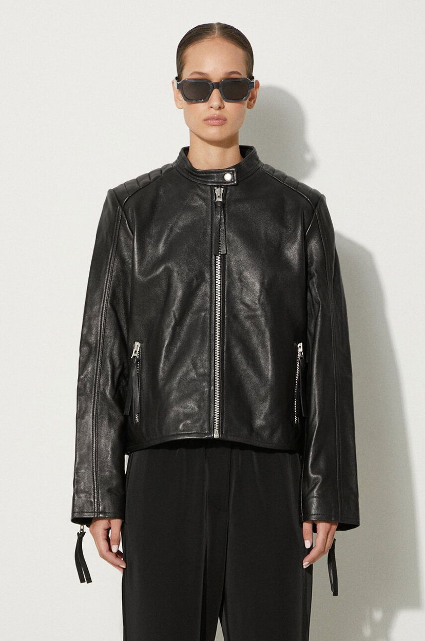 Jakna Samsoe Samsoe Samsoe Samsoe Leather Jacket Črna | F23300187