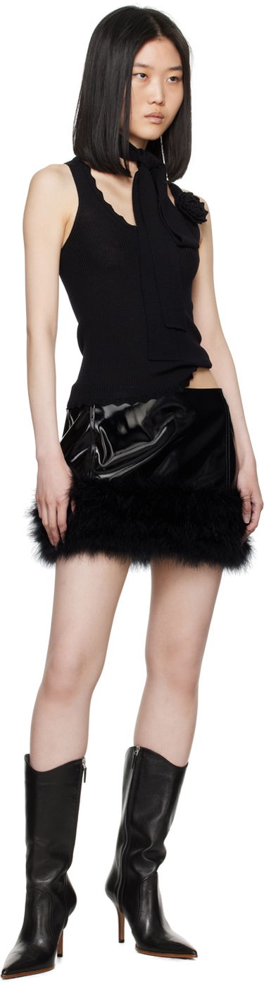 Majica brez rokavov Blumarine Wool Knit Tank Top Črna | A422M505A, 4