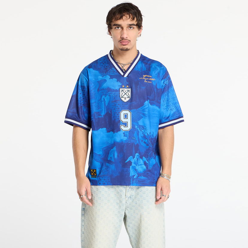 Dres Off-White World Paint Soccer S/S Tee Modra | OMAD00SF25JER0034610