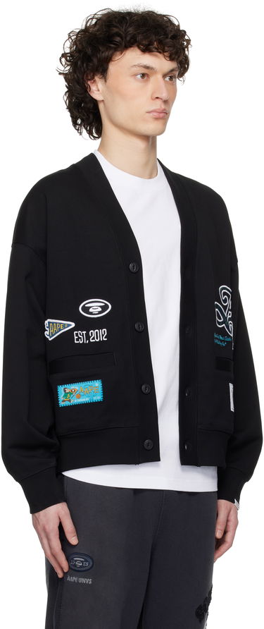Pleteni pulover AAPE by A Bathing Ape AAPE by A Bathing Ape Main Cardigan Črna | AAPSWMC324XXNBKX, 1