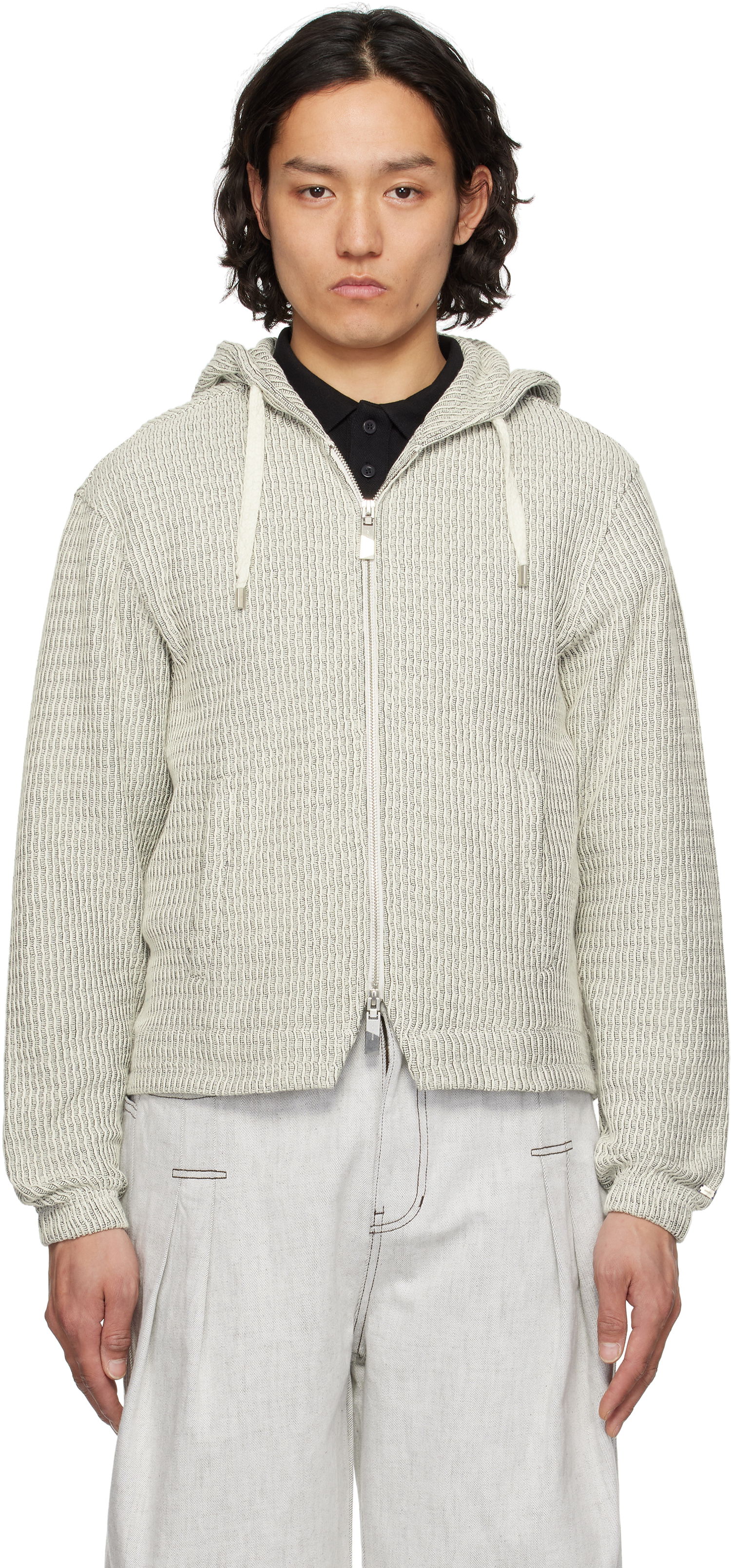 Pulover ADER ERROR ADER error Lunel Zip-Up Hoodie Siva | BO01SSHD0401OW, 0