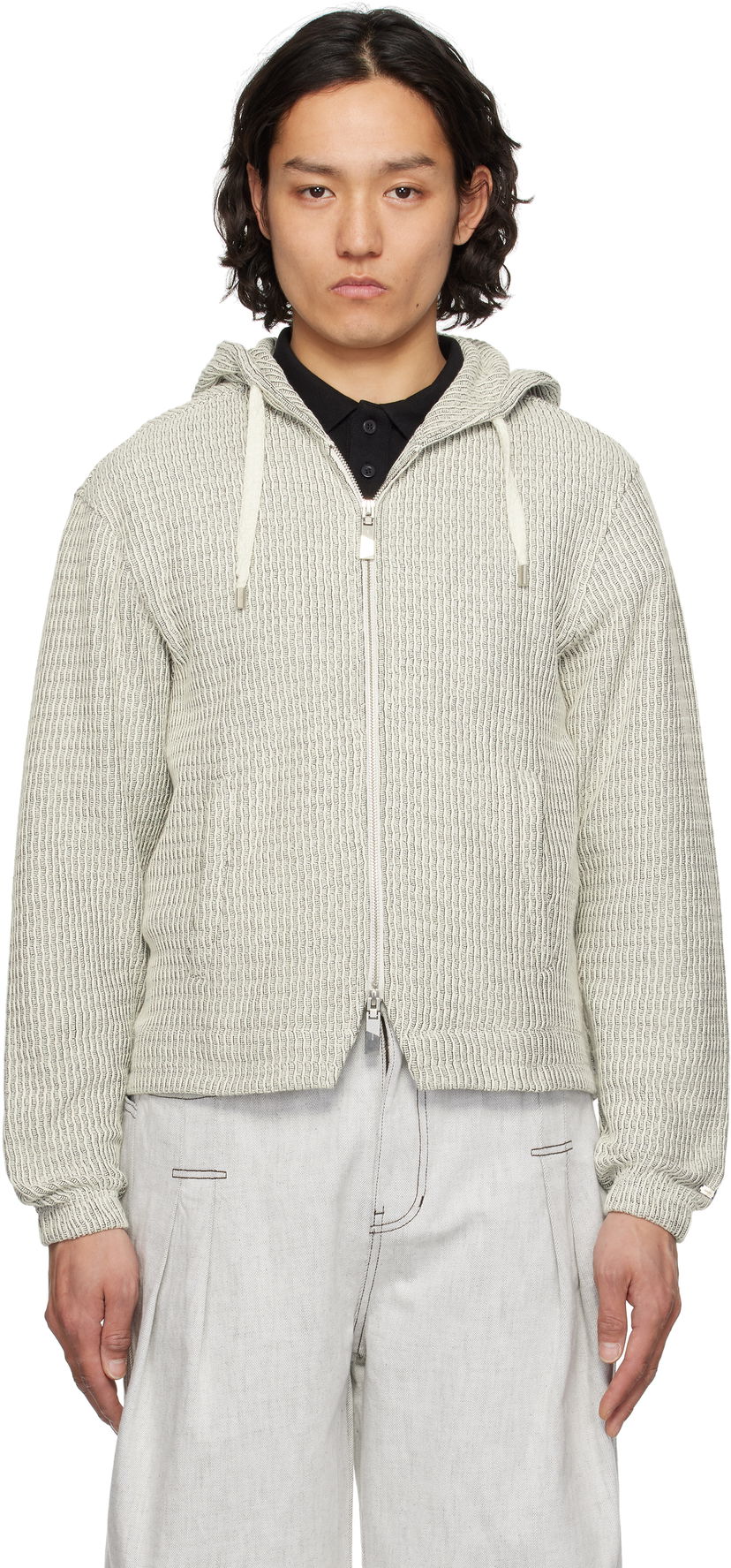 Pulover ADER ERROR ADER error Lunel Zip-Up Hoodie Siva | BO01SSHD0401OW