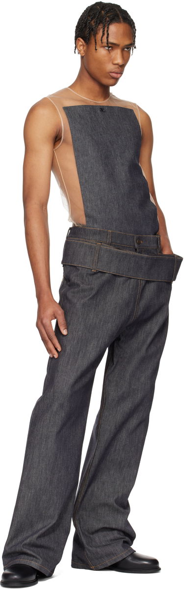 Majica brez rokavov Courrèges Courrèges Illusion Square Denim Tank Top Bež | 125JDE092DE0035, 4