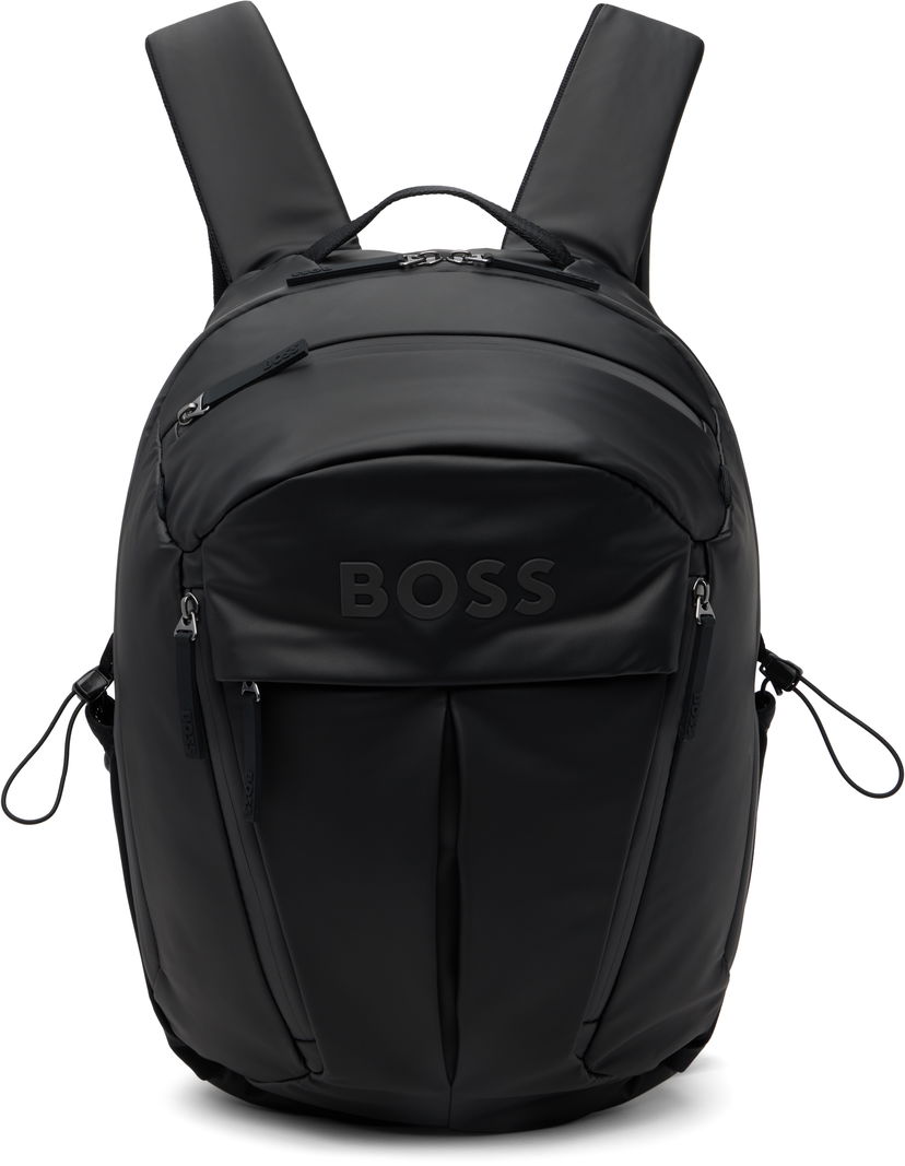 Nahrbtnik BOSS Faux-Leather Logo Backpack Črna | 50548067