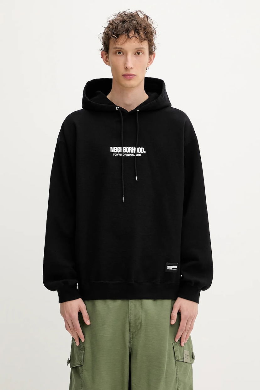 Pulover Neighborhood NEIGHBORHOOD Solid Sweat Hoodie Črna | 251UWNH.CSM04