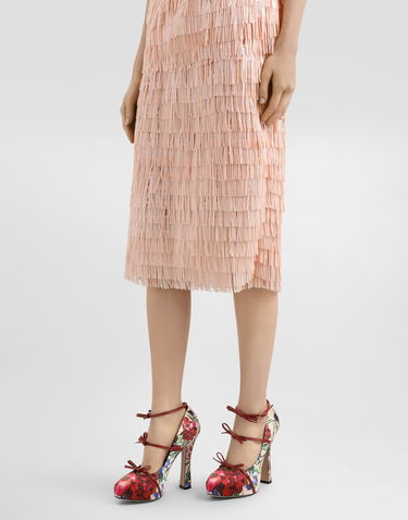 Krila Dolce & Gabbana Dolce & Gabbana Fringed Sequined Midi Skirt Roza | F4BCFTFLSLRF1218, 3