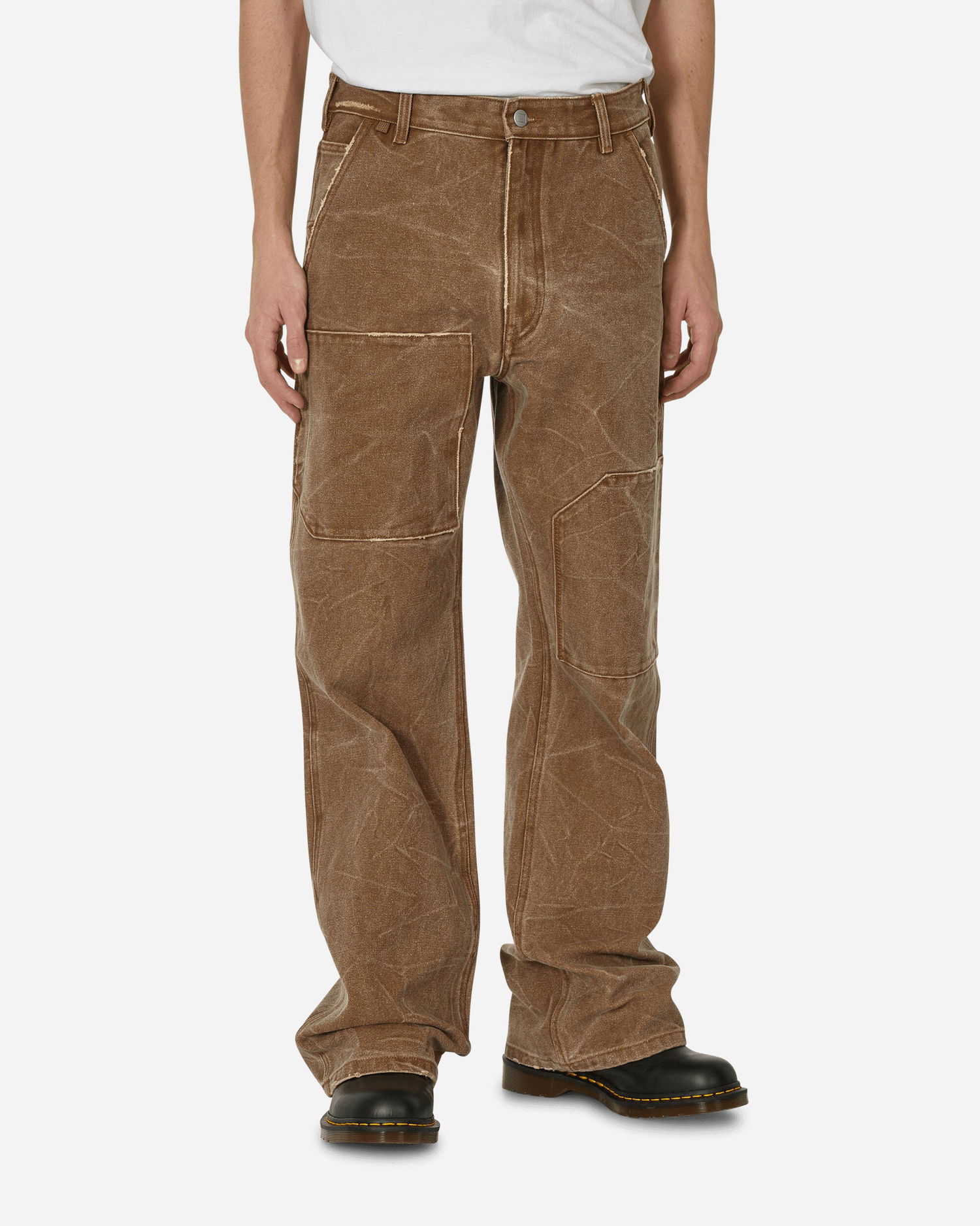 Hlače Acne Studios Patch Canvas Trousers Rjava | CK0101- ALL, 1