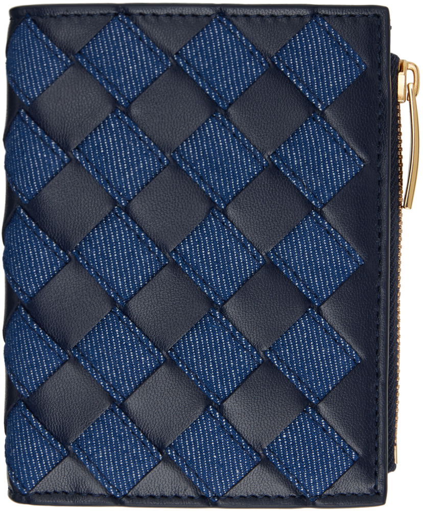 Denarnica Bottega Veneta Intrecciato Small Bi-Fold Wallet Mornarica | 797006 V48V3