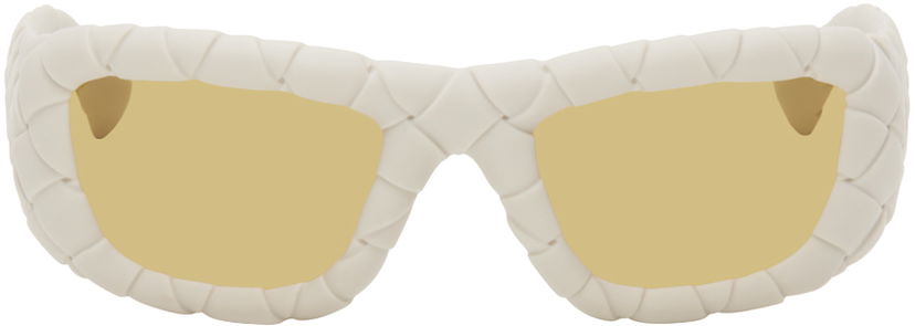 Sončna očala Bottega Veneta Intrecciato Round Acetate Sunglasses Bela | BV1303S