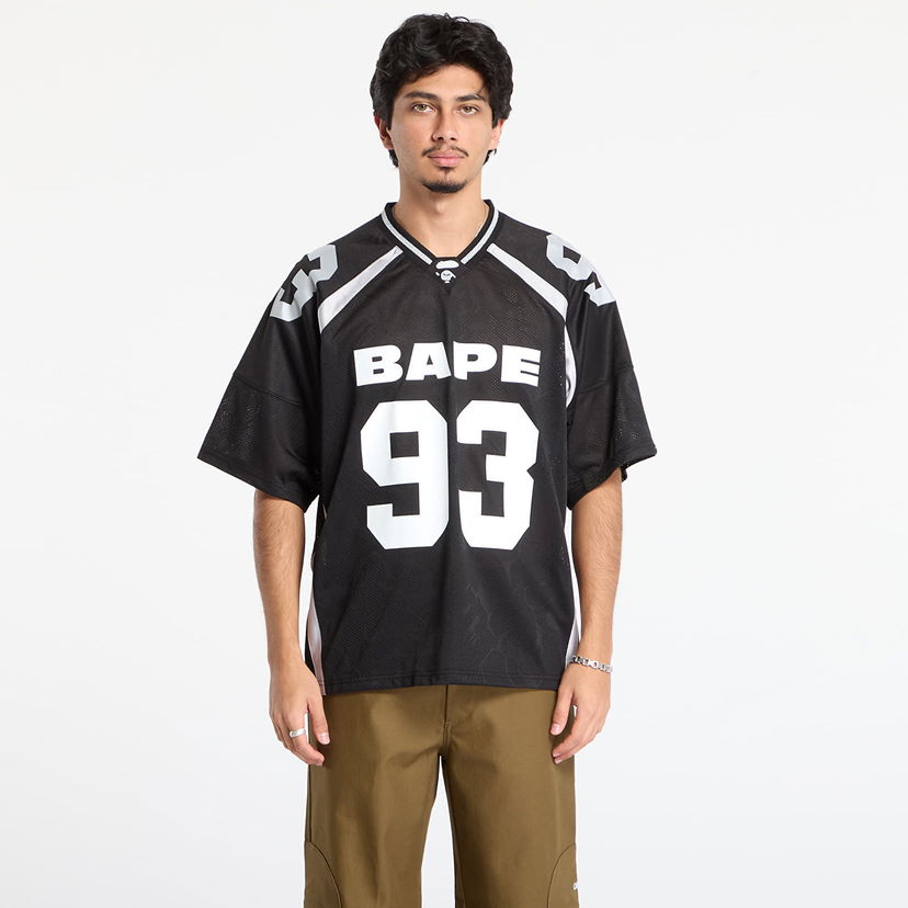 Dres BAPE Line Camo Jacquard Relaxed Fit Football Jersey Črna | 001CSL801312MBLK
