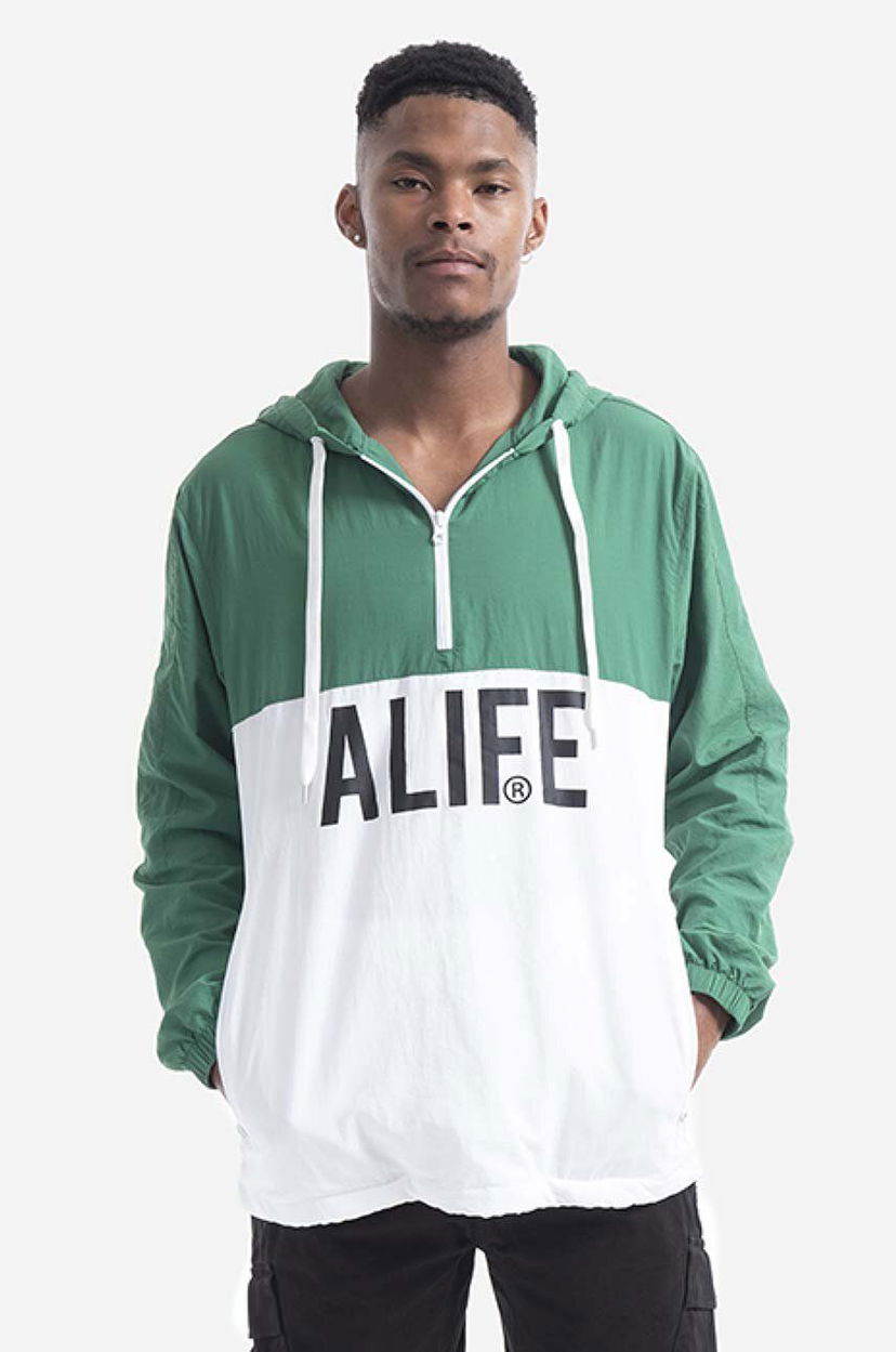 Vetrovka Alife Windbreaker With Logo Zelena | ALISS20.28