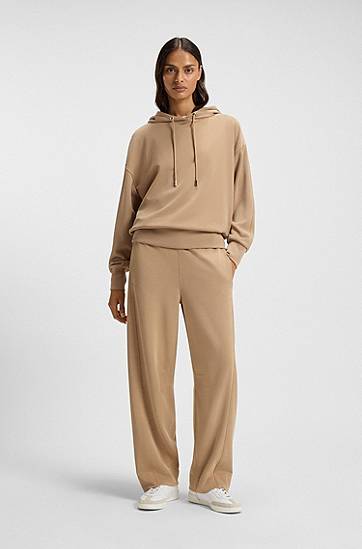 Pulover BOSS Oversized-fit Hoodie with Handwritten Logo Bež | 50551451, 1