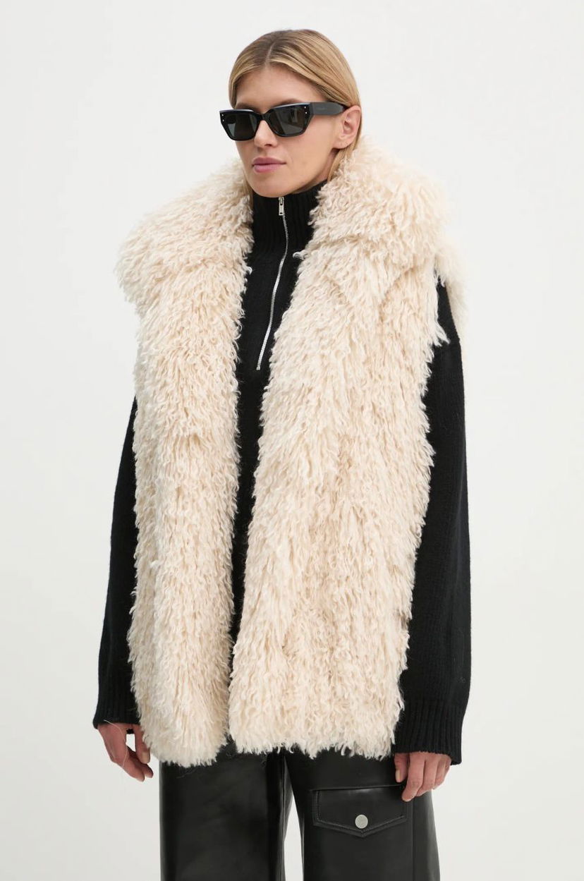 Telovnik Nanushka Faux Fur Vest Bež | NU24FWTP40371