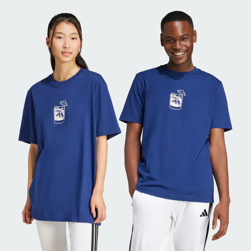 Majica adidas Performance Lounge Drink Graphic Tee Modra | JJ4014