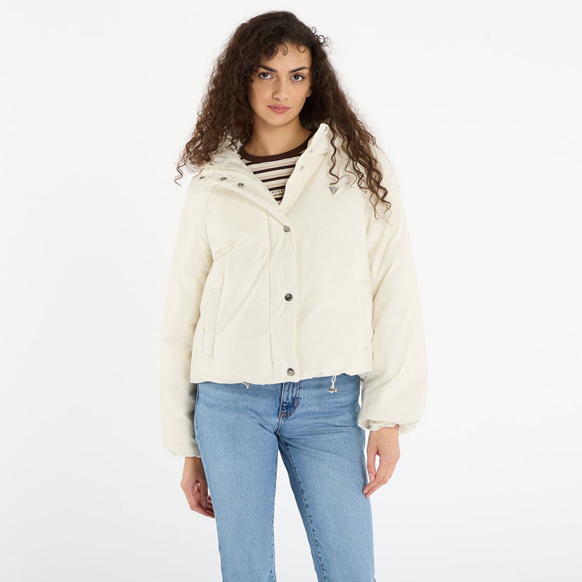 Puhovka GUESS 4G Boxy Puffer Jacket Bela | V5BL07WGLW2-F0YN