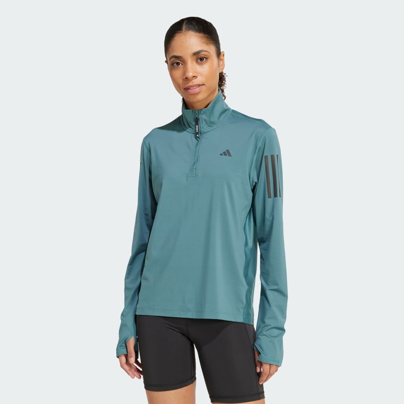 Pulover adidas Performance Own the Run Half-Zip Running Top Turkizna | JX2255